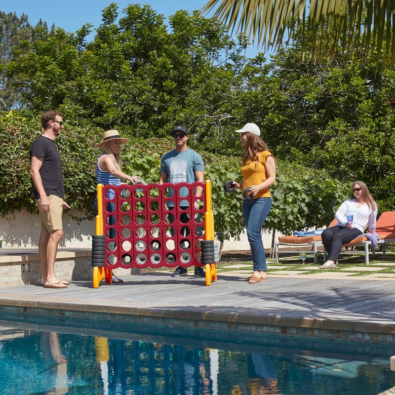 ECR4Kids Jumbo 4-to-Score Giant Game with Carry Bag, Lawn Game, Connect-All-4 - Cardinal and Gold