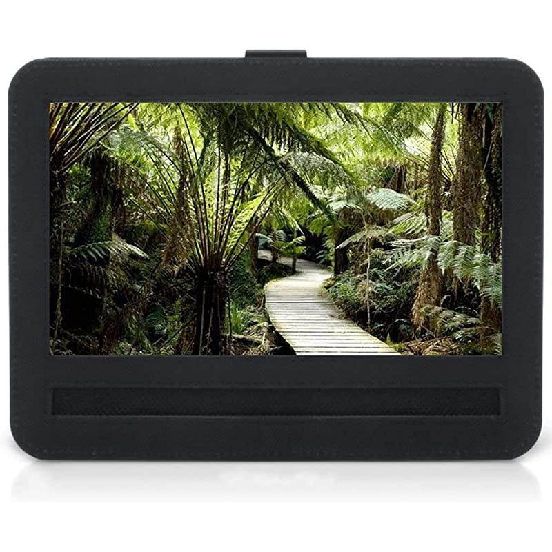 Car Headrest Mount Holder Strap Case for 9.5'' Portable DVD Players with 7-7.7'' Swivel & Flip Screen Oxford Fabric Black