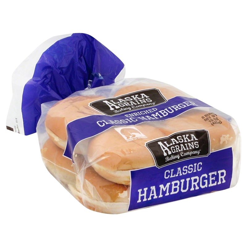 Alaska Grains Hamburger Bun - 15oz/8ct