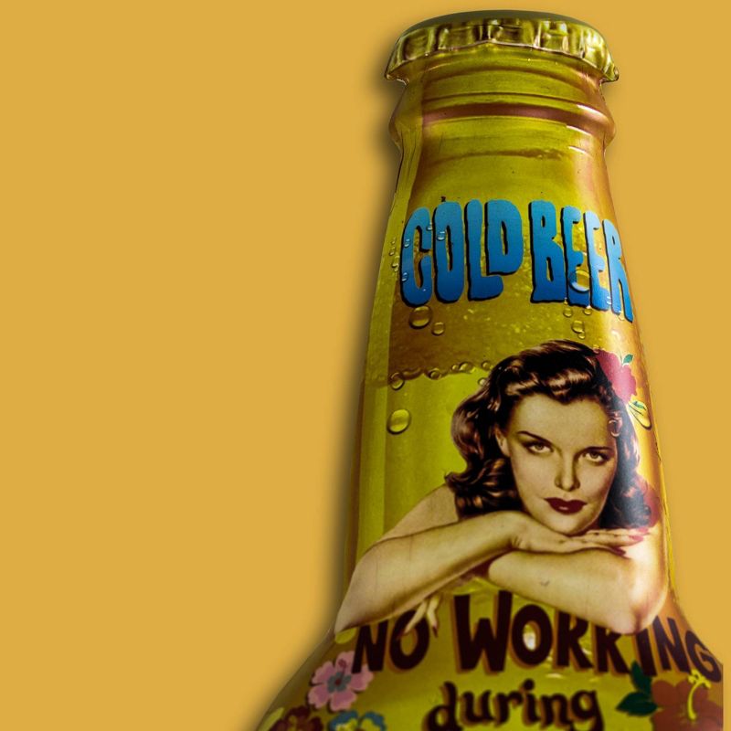 Cold Beer Bottle Opener and Cap Catcher Yellow - Crystal Art Gallery