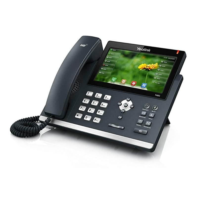 T48S IP Phone 16 Lines 7Inch Color Touch Screen Display USB 20 DualPort Gigabit Ethernet 8023af PoE Power Adapter Not Included SIPT48S