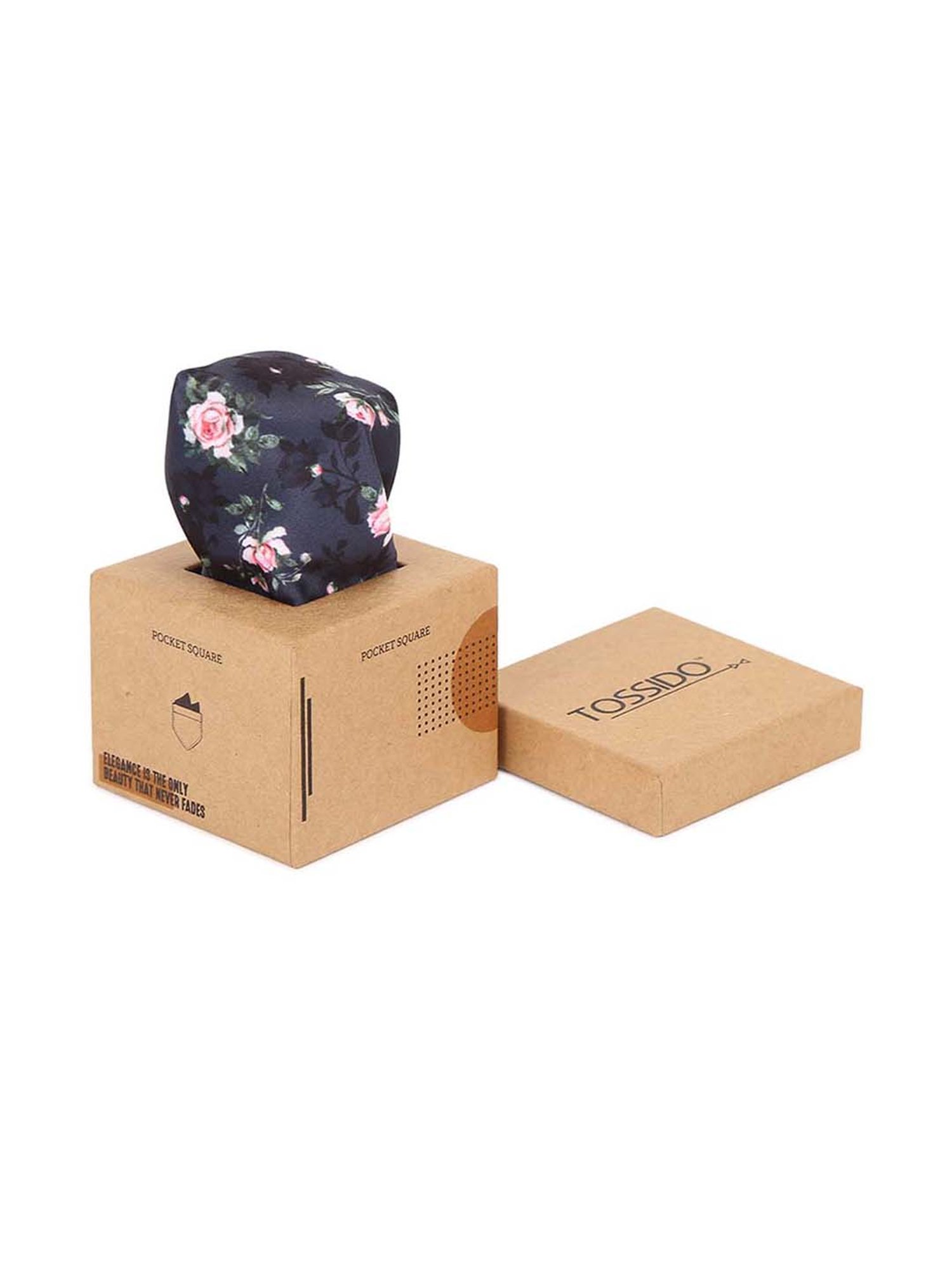 CHOKORE Brown and Yellow Plaid Pocket Square