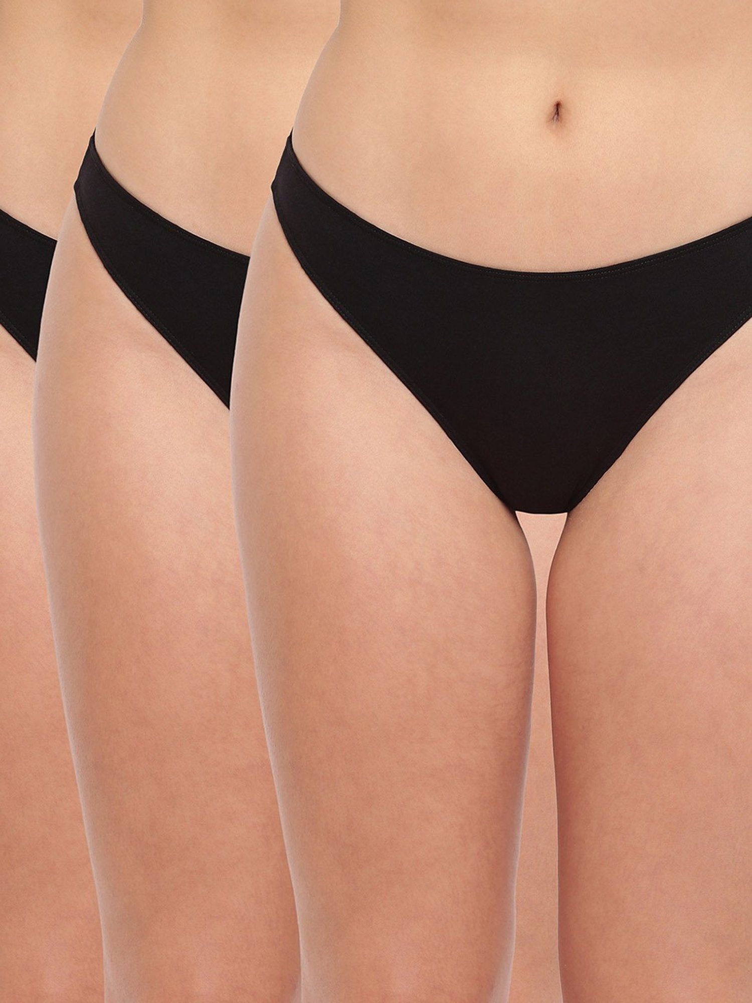 BASIICS by La Intimo Black Bikini Panty (Pack Of 3)
