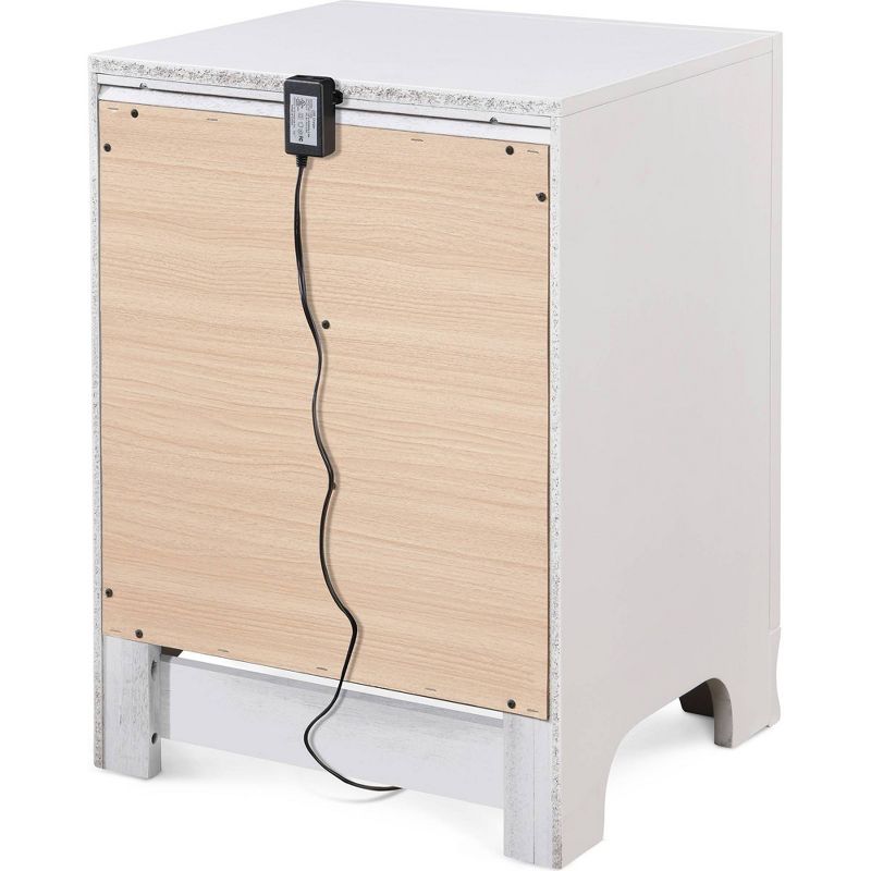 Edmond 3 Drawer Nightstand with USB White - ClickDecor
