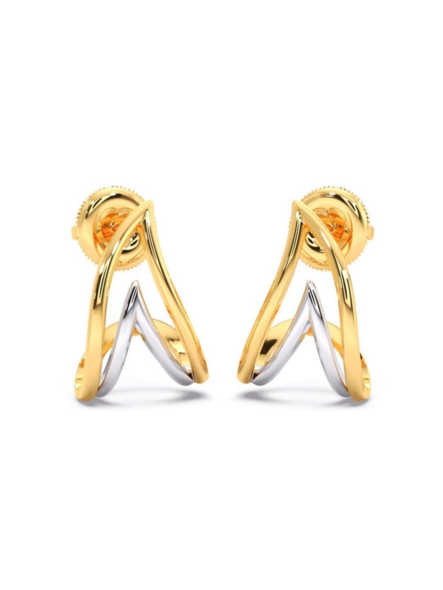 Candere by Kalyan Jewellers Peacock Collection 18k Yellow Gold Hoop Earrings for Women