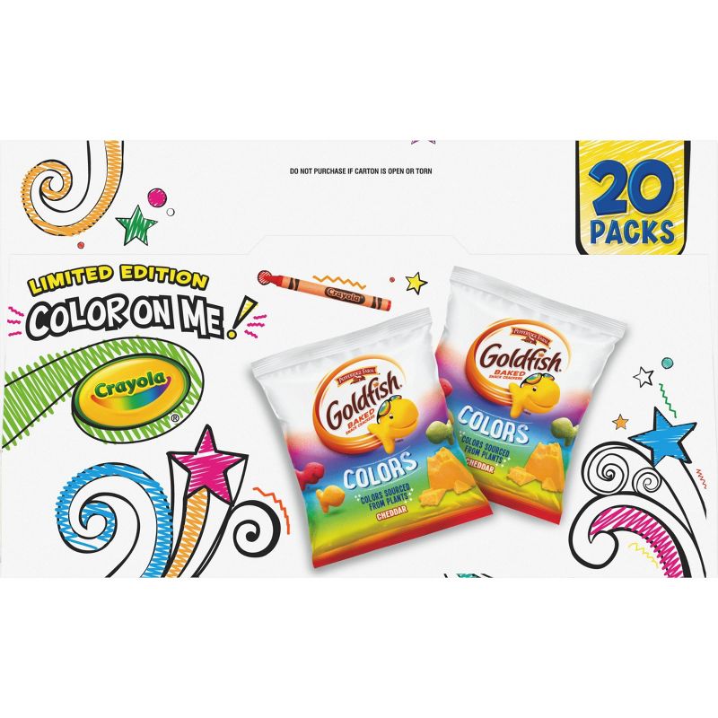 Pepperidge Farm Goldfish Special Edition Color on Me! Colors Cheddar Crackers, 20ct/18oz