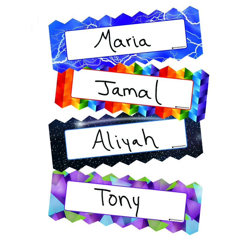 Dowling Magnets Zigzags & Lightning Magnetic Name Plates 16 pc