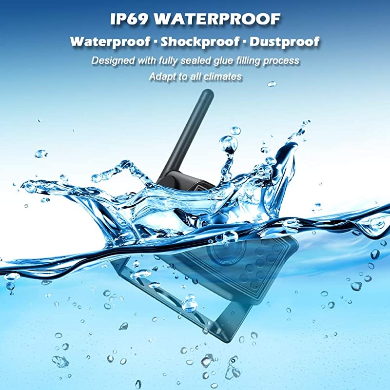 Digital Wireless Backup Camera Kit  Upgrade HD Observation System 7 inch Builtin DVR Monitor and Night Vision IP69 Waterproof Rear View Camera for Truck Trailer RV Pickup Van Bus Farm