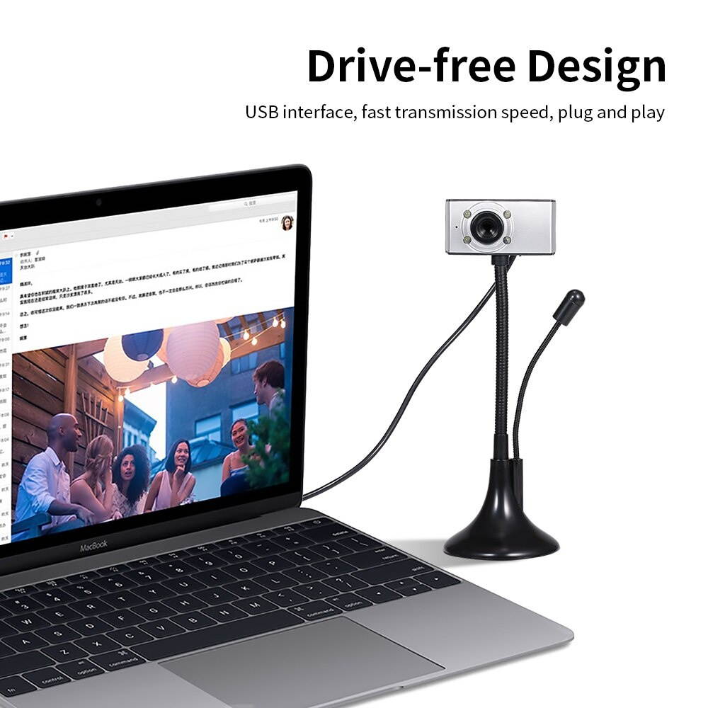Webcam 1080P Computer Camera with Privacy Cover USB Connection Built-in Noise-reduction Microphone for Live Video