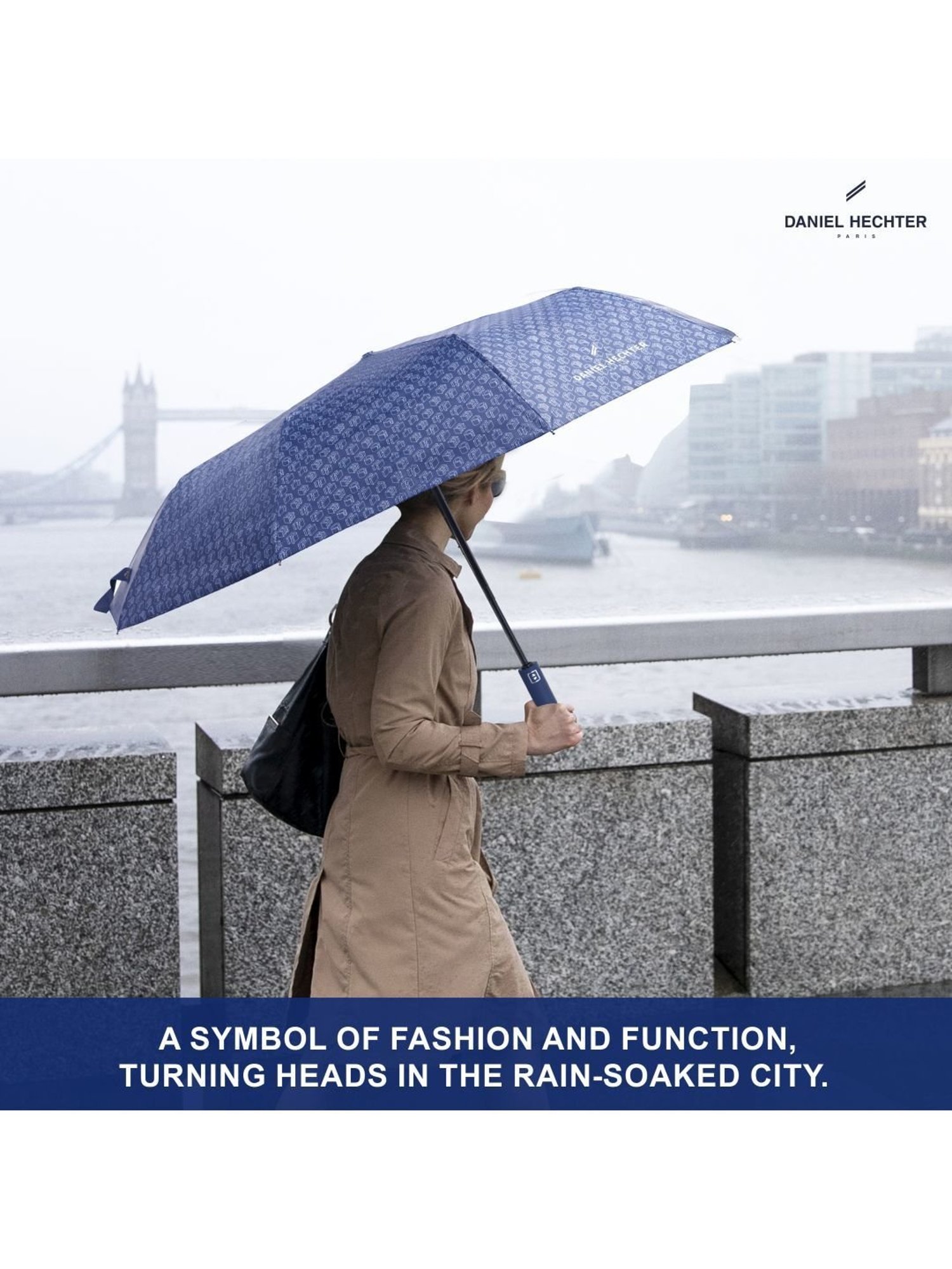 Daniel Hechter Auto Open & Close UV Protection Navy Umbrella