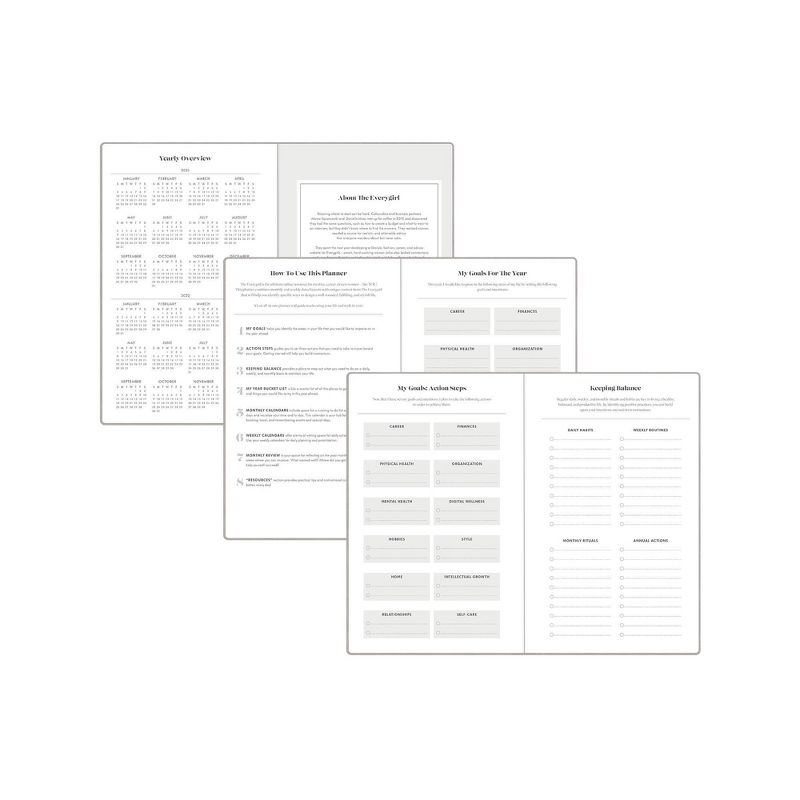 2021 The Everygirl Planner 5" x 8" Faux Leather Weekly/Monthly Bookbound Mist - Blue Sky