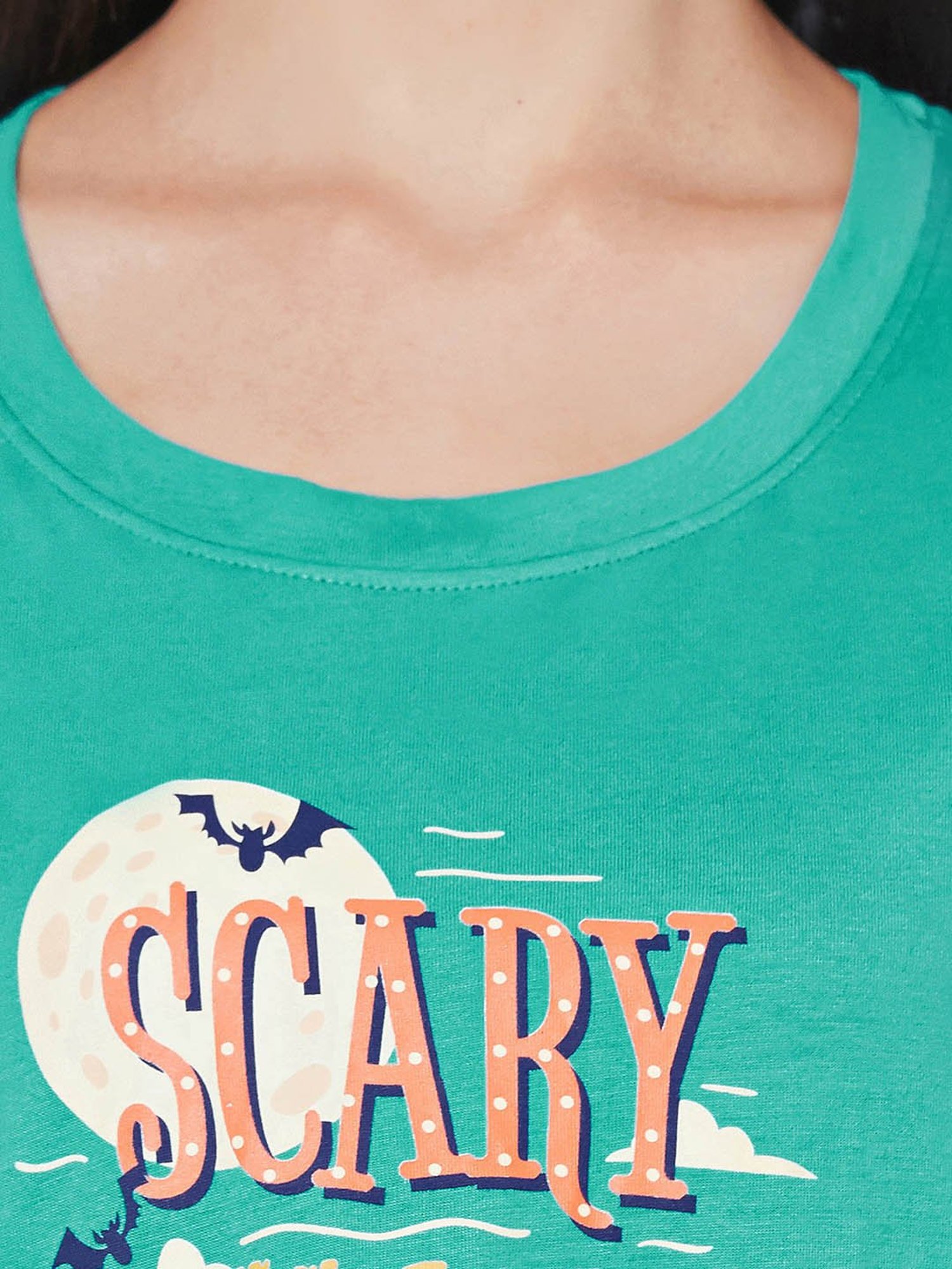 Soie Blue Printed Night Dress