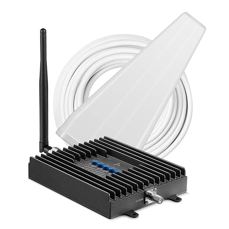 Fusion4Home Yagi/Whip, Cell Phone Signal Booster Kit for All Carriers 3G/4G LTE up to 3,000 Sq Ft