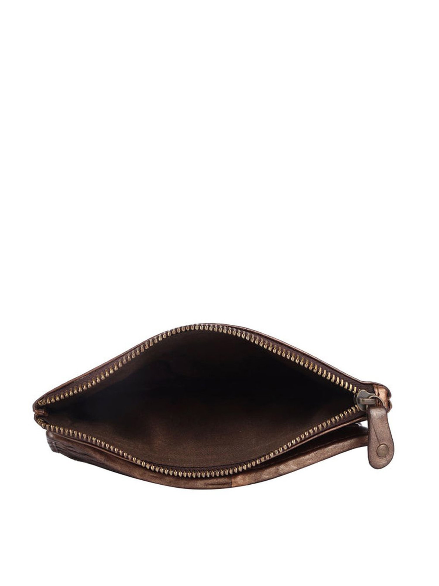 KOMPANERO Doria Metallic Bronze Leather Textured Bi-Fold Wallet