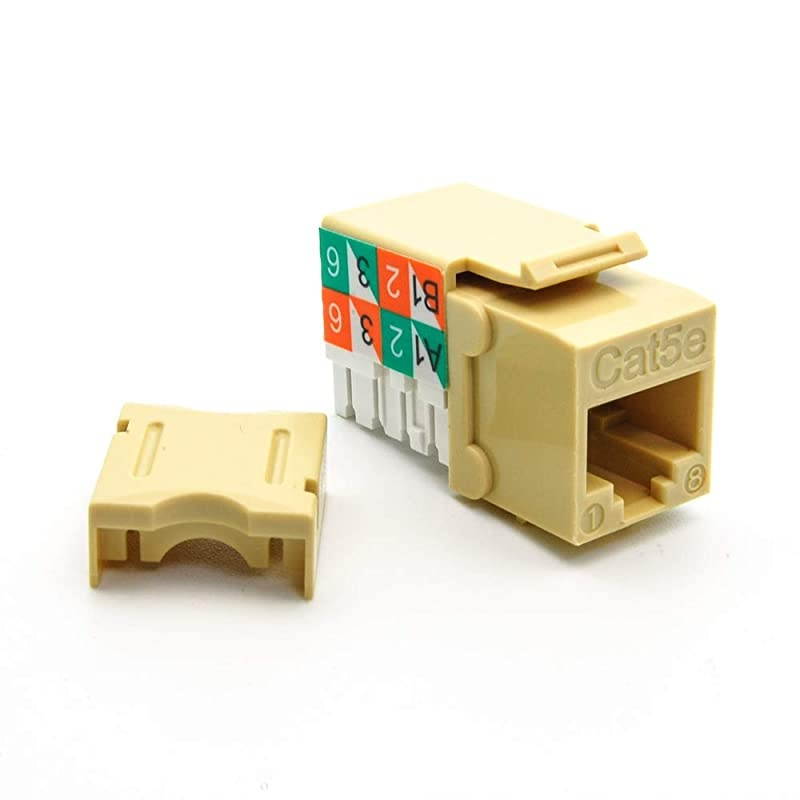 Cat.5E RJ45 110 Type Keystone Jack (50-Pack, Ivory)