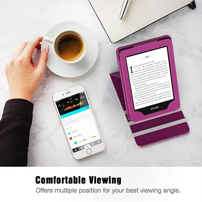 Case Compatible for Kindle Paperwhite E-Reader (10th Generation, 2018 Release) - Vertical Multi-Viewing Flip Stand Cover with Auto Sleep/Wake Fit  Kindle Paperwhite, Red