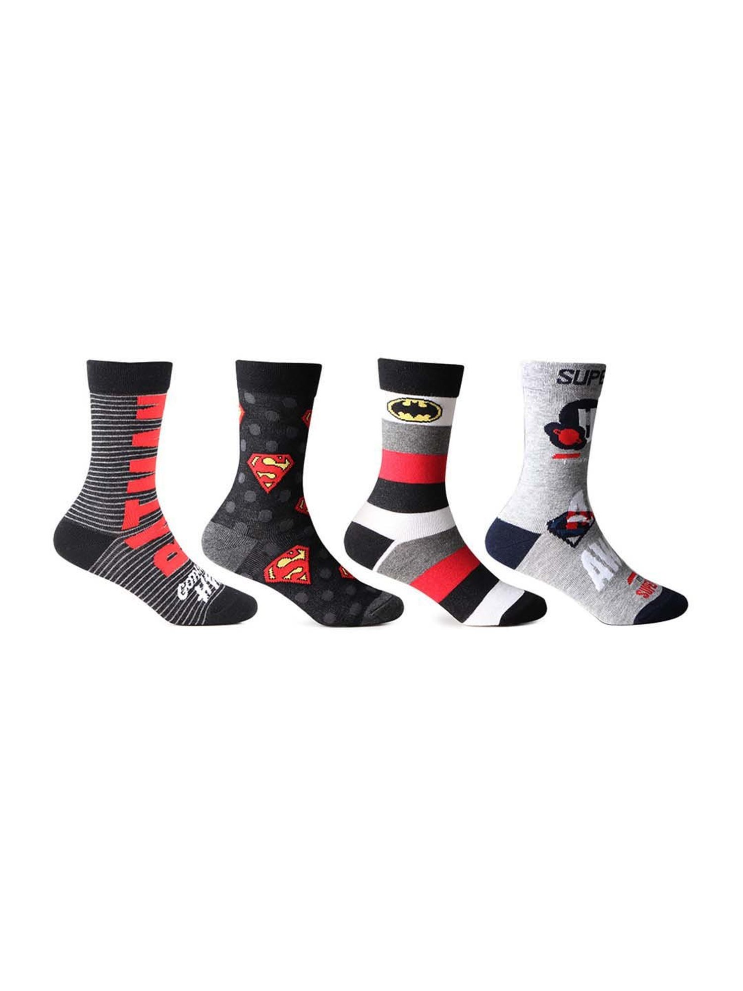 Bonjour Kids Multicolor Printed Crew Socks - Pair of 4