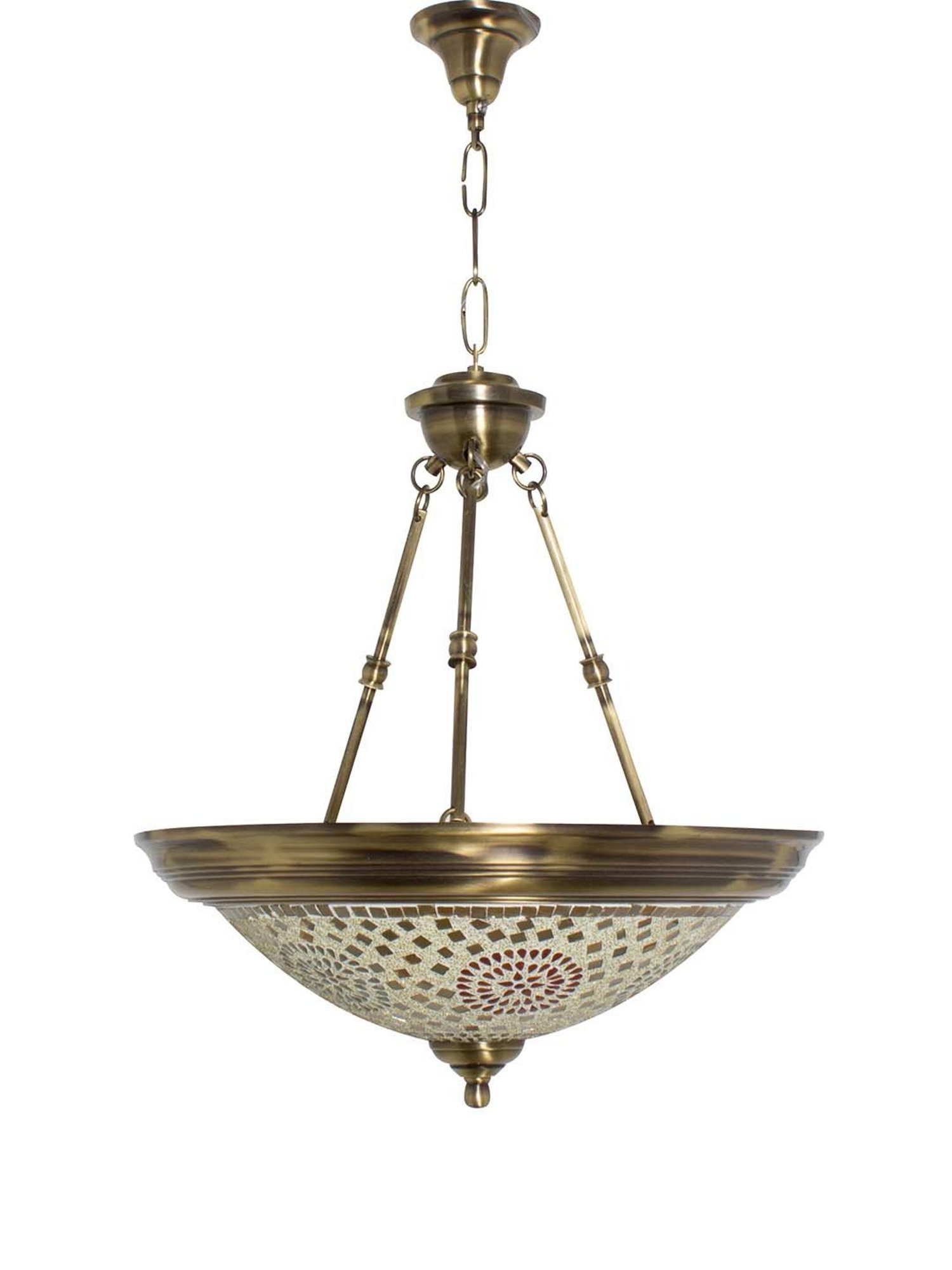 Fos Lighting 'Dish Tilak' Antique Gold Brass 3-In-1 Hanging Light