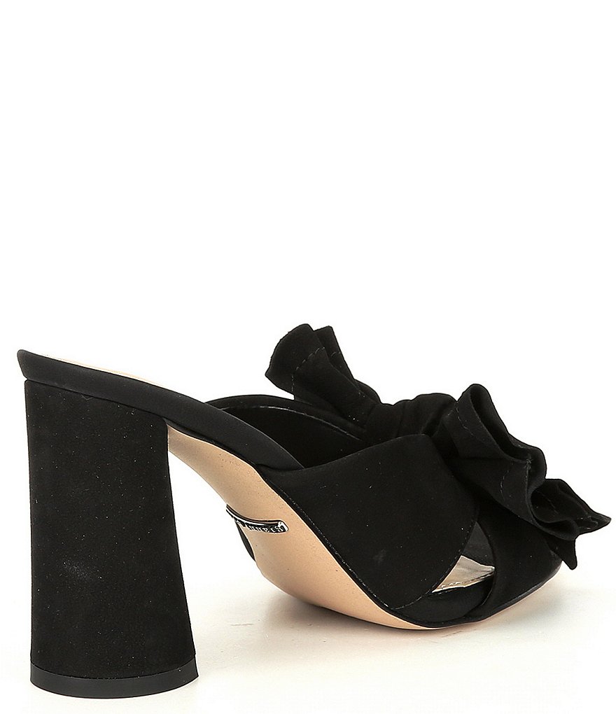 Gianni Bini Keily Suede Bow Block Heel Mules