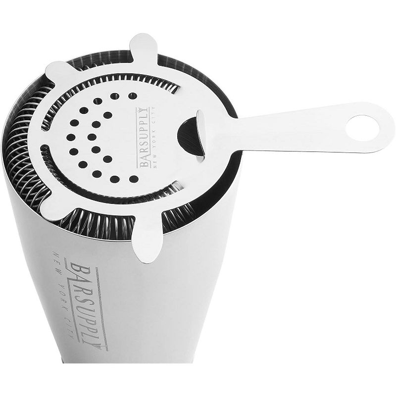 Boston Cocktail Professional  Shaker Set, 4-Piece Bar Set, Stainless Steel 304, 28oz/18oz Weighted Shaker Tins, Hawthorne Strainer, Double Sided Jigger, Recipe Booklet, Bartender Kit - Silver