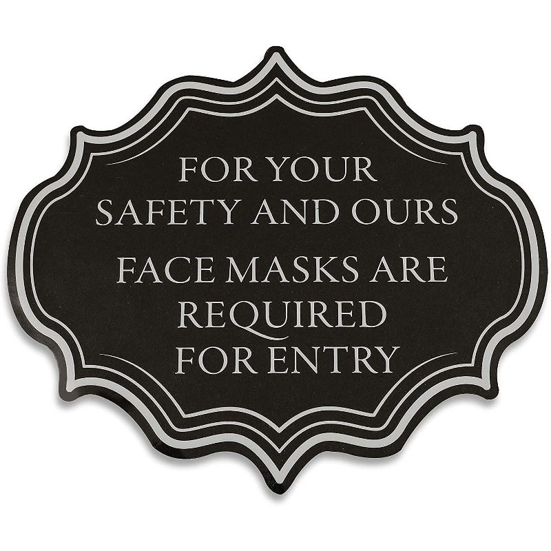 Stockroom Plus 6 Pack Clear Safety Signs, Masks are Required for Entry Stickers (9 x 5 in)