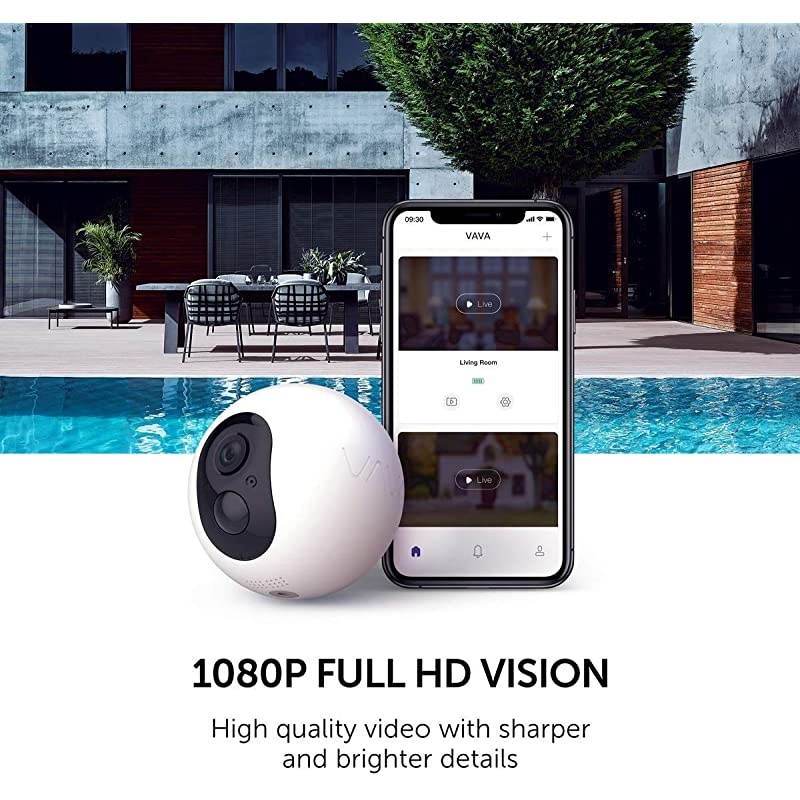 Security Camera Outdoor,  Wireless Cam Pro 1080P (SD Card Included), Home Security Camera System with APP, Motion Detection, Rechargeable, 2-Way Audio, IP66 , Local & Cloud Storage, Night Vision