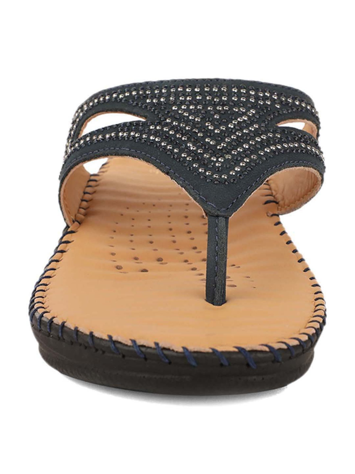 Scholl by Bata Women's Blue Thong Wedges