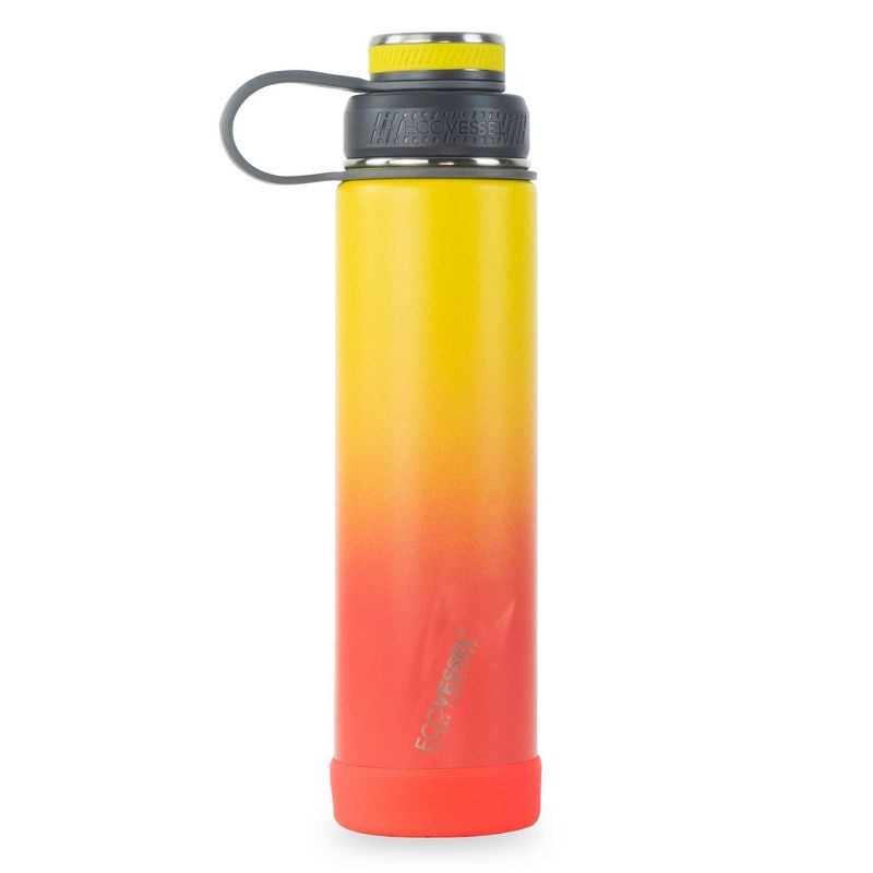 EcoVessel 24oz  Insulated Stainless Steel Water Bottle with Dual Opening Lid - Orange  Ombre