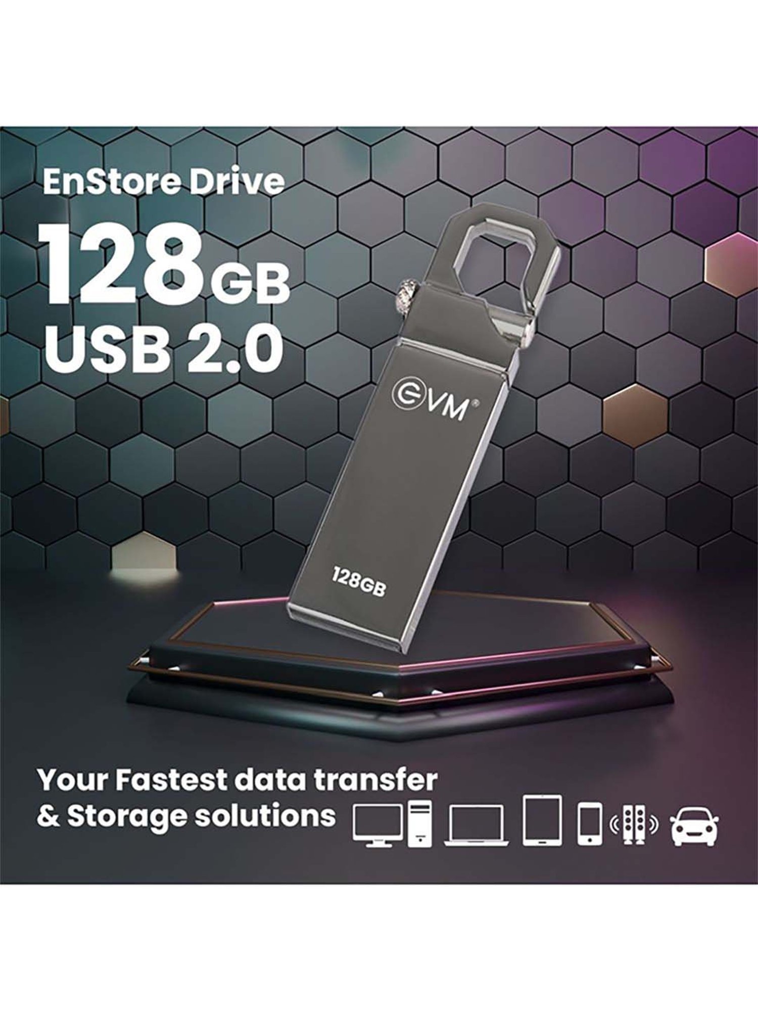 EVM EVMPD 128GB USB 2.0 Pendrive (Metallic Black)