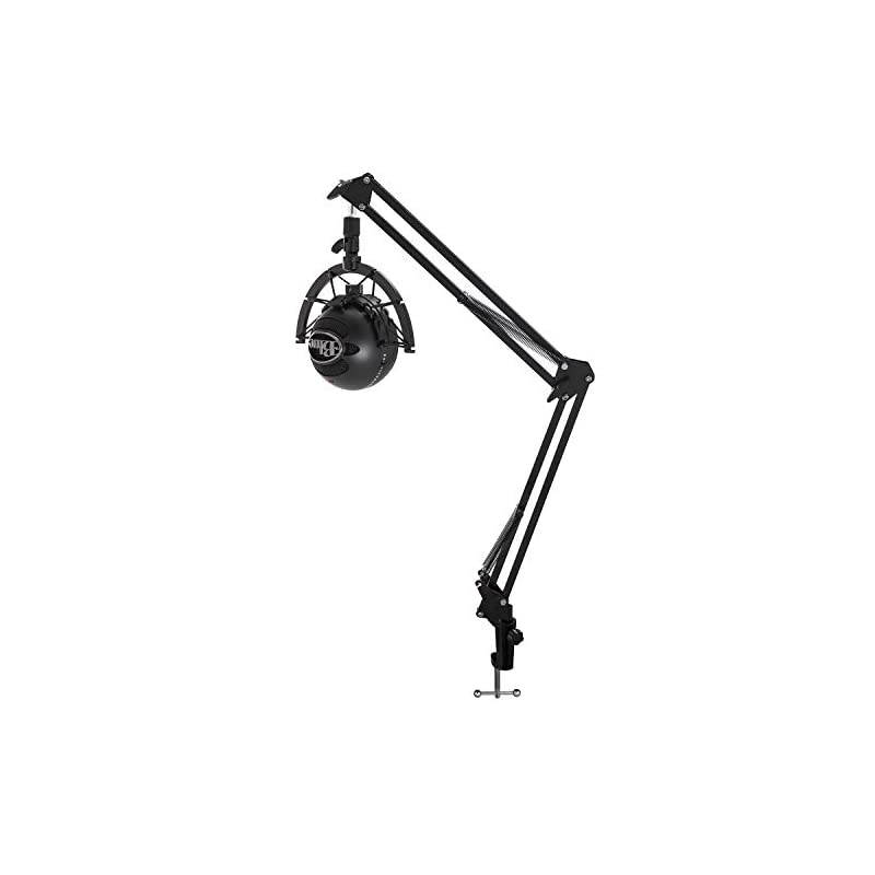 Snowball iCE Microphone (Black) with Knox Gear Boom Arm, Shock Mount and Pop Filter Bundle