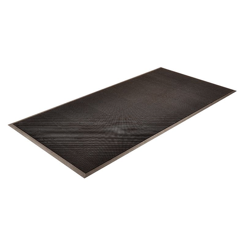 HomeTrax Rubber Brush Doormat - Black (28" x 46")