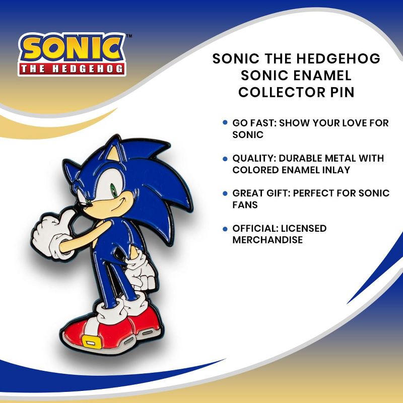 Just Funky Sonic the Hedgehog Sonic Enamel Collector Pin