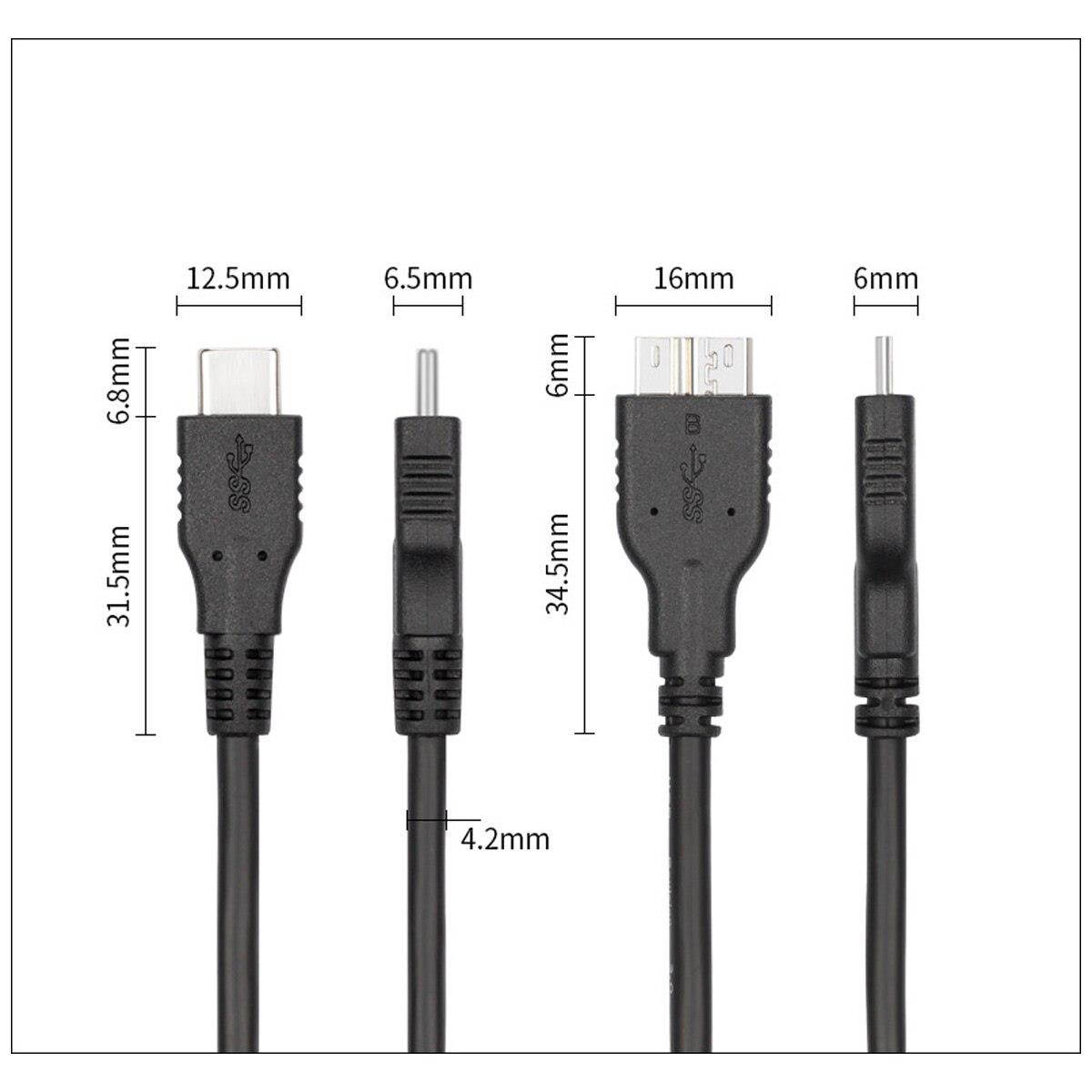 1m USB3.1 Type C to Micro B USB Data Sync Cable Cord for Type C Mobile Phone External Hard Drive Disk HDD USB-C Hard Drive Cable