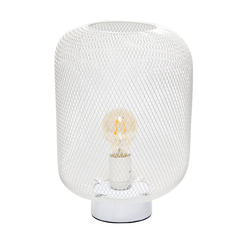 Metal Mesh Industrial Table Lamp White - Simple Designs