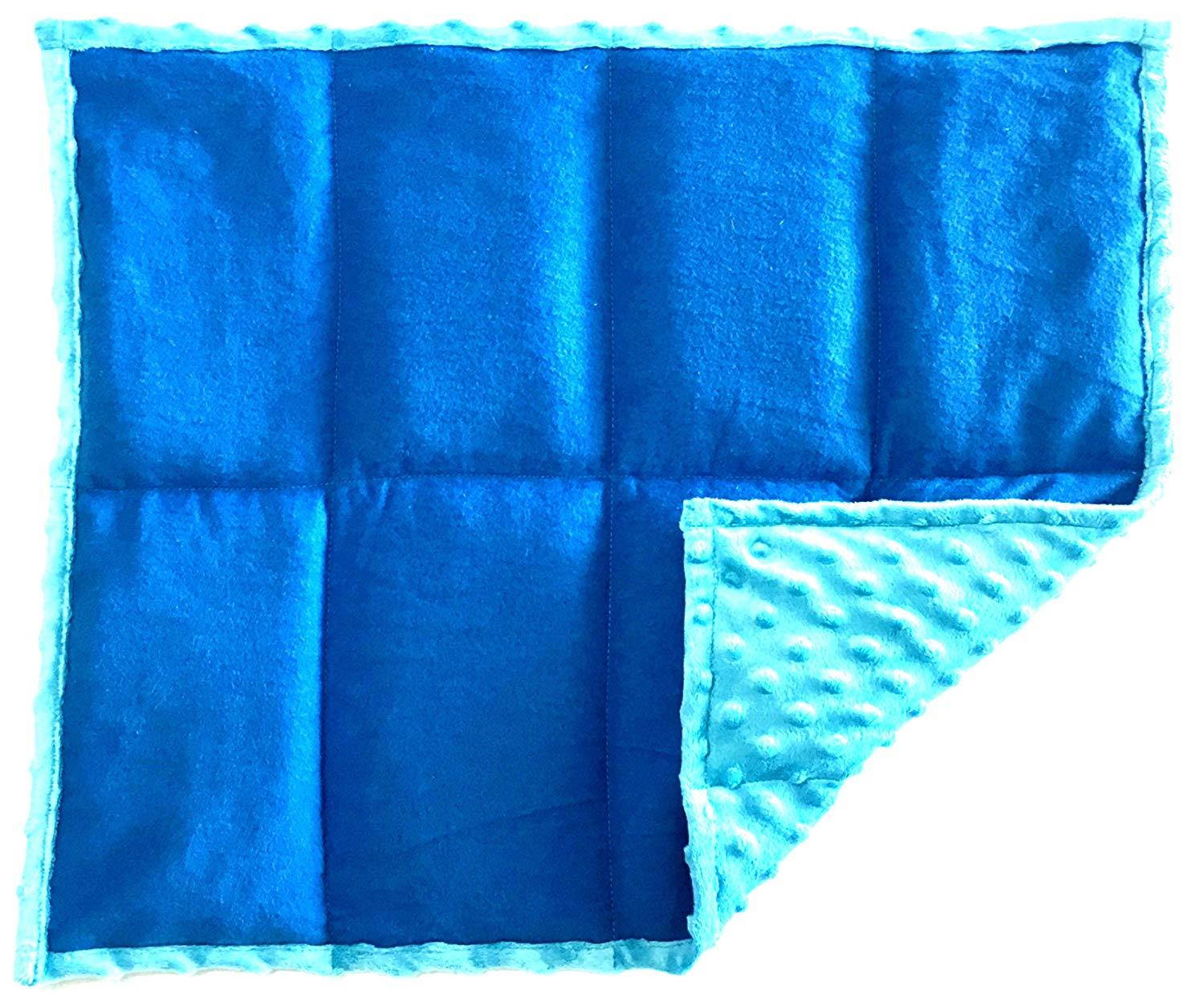 Weighted Lap Pad Weighted Lap Blanket - Calming Portable Sensory Support for Autism Anxiety Stress ADHD & Fidgets - Multiple Sizes & Prints (5 lbs & W 21" x H 18", True Blue)