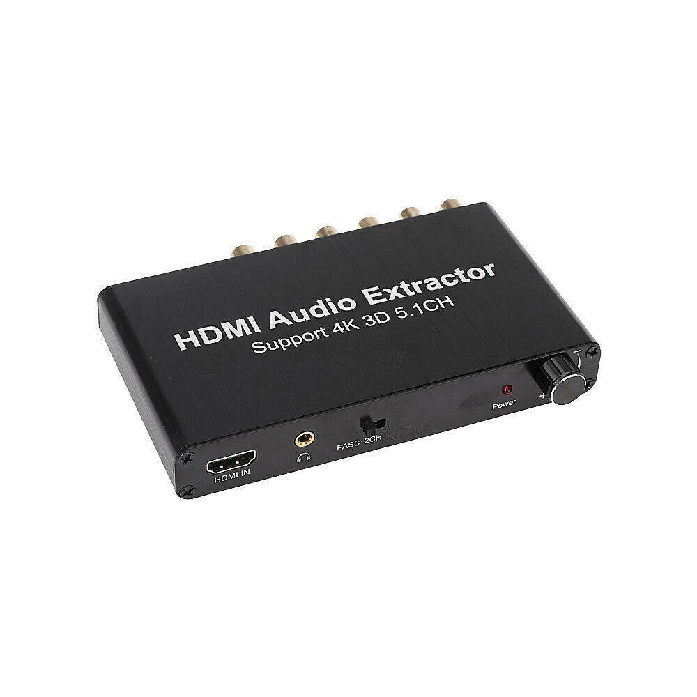 HDMI Digital Analog Audio Extractor Box Support 5.1CH 2CH 4K 3D AC-3/DTS Decoder Black 5.1 Decoder DTS /AC3 Dolby SPDIF Input To 5.1ch Converter