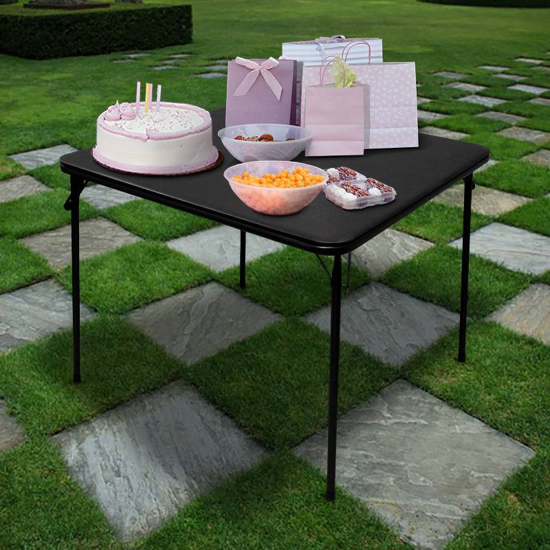 34" x 34" Folding Table Black - Plastic Dev Group