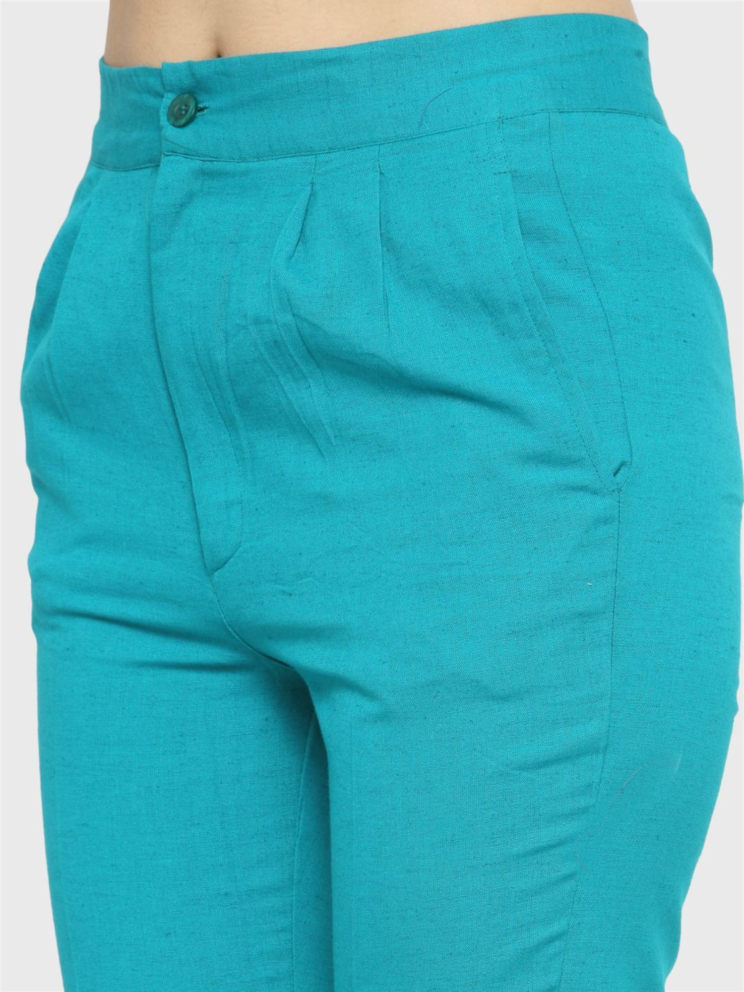 Indibelle Turquoise Cotton Trousers