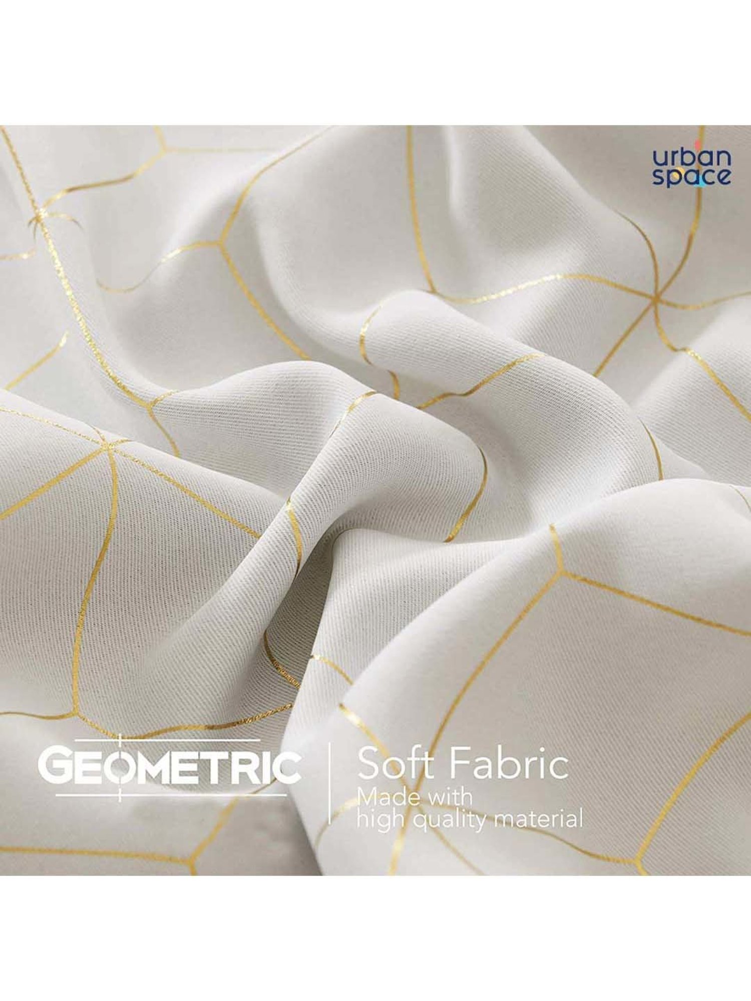 Urban Space Beige Polyester Window Curtain With Tieback & Eyelet