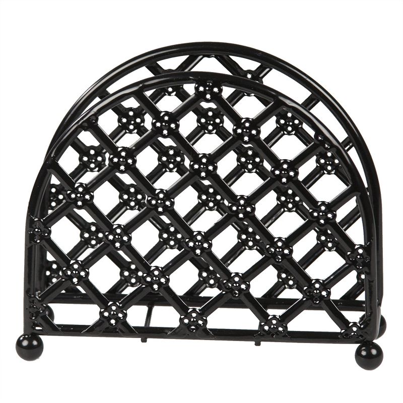 Home Basics Lattice Collection Free-Standing Napkin Holder, Black