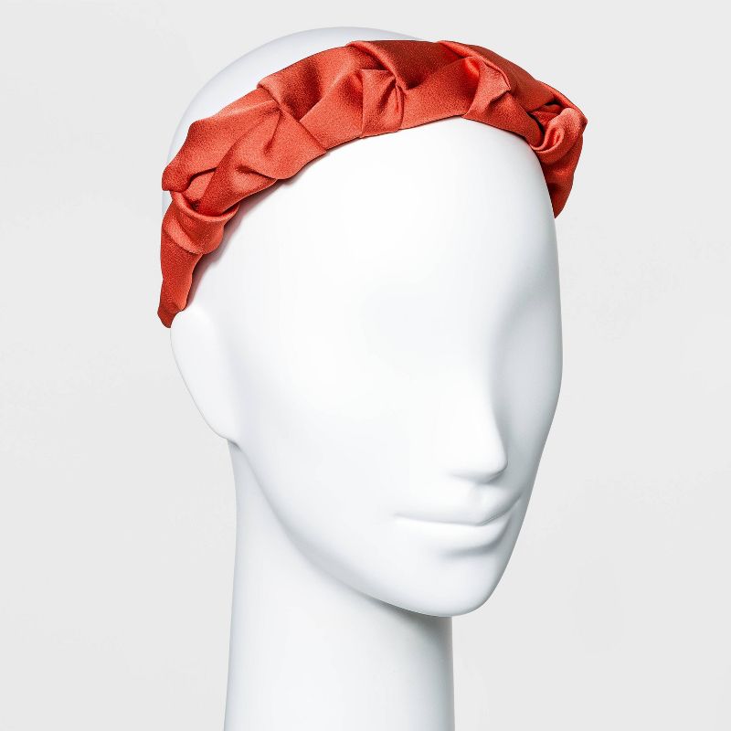 Solid Satin Pinched Headband - A New Day™ Orange