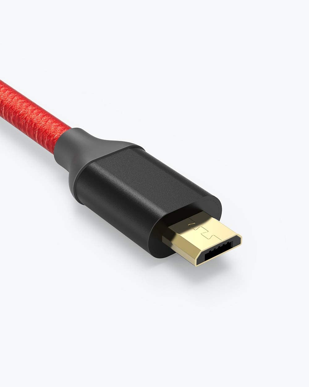 [2-Pack] Anker&reg; 6ft / 1.8m Nylon Braided Tangle-Free Micro USB Cable with Gold-Plated Connectors for Android, Samsung, HTC, Nokia, Sony and More (Red)