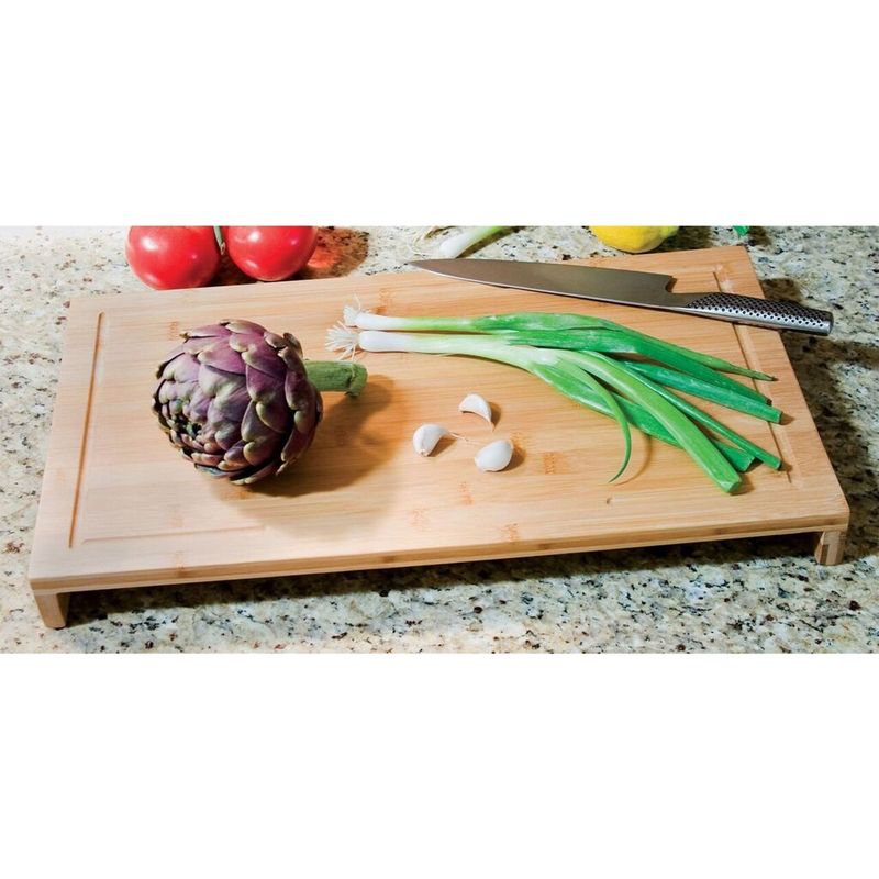 Lipper International Durable Bamboo Over the Sink or Stove Cutting Board, Large