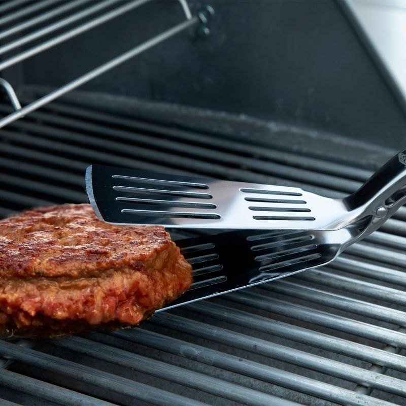 Yukon Glory Premium Stainless Steel Grip Tongs Spatula with Secure Grip Handle, Easily Flips Burgers