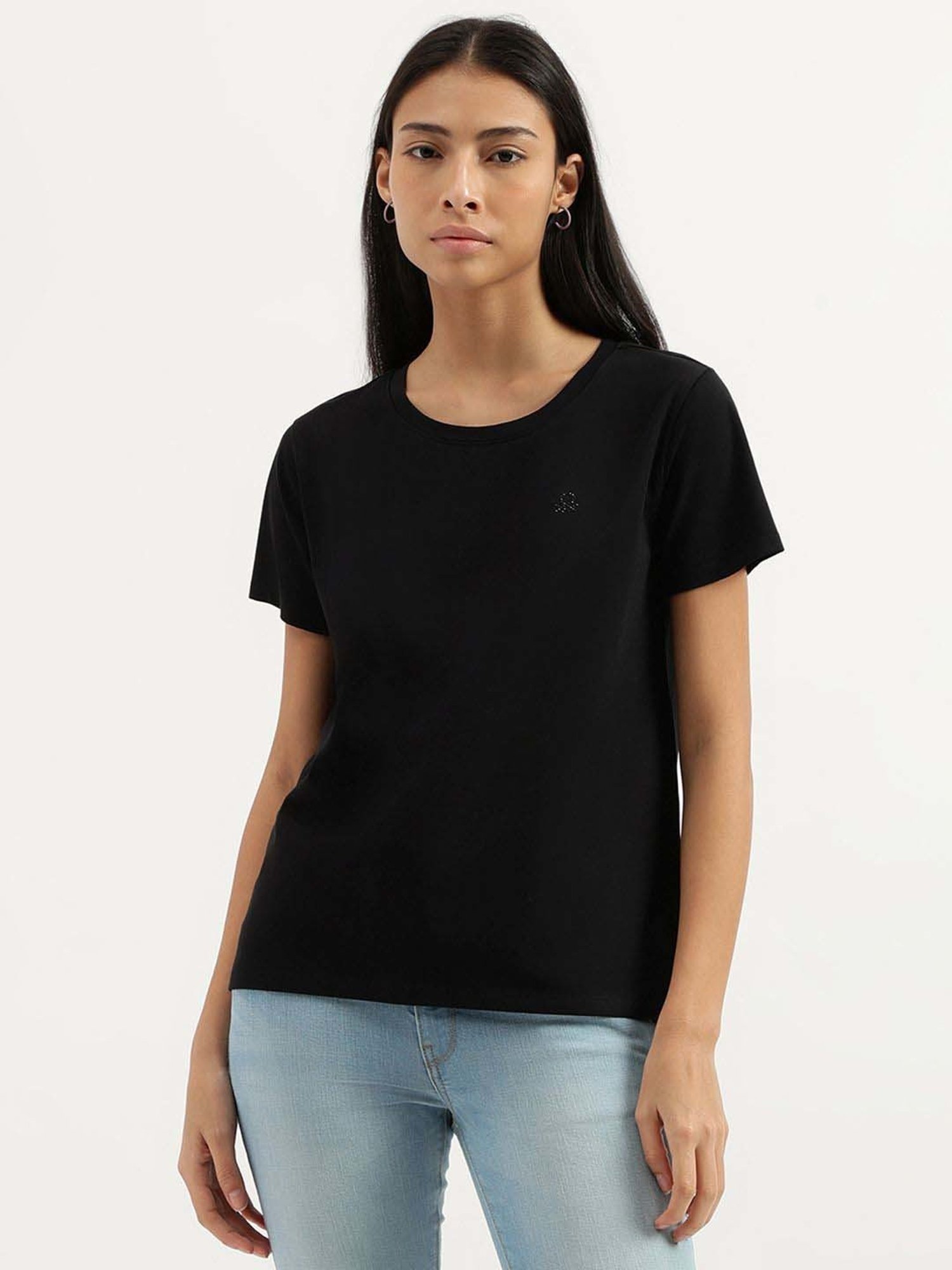 United Colors of Benetton Black Regular Fit T-Shirt