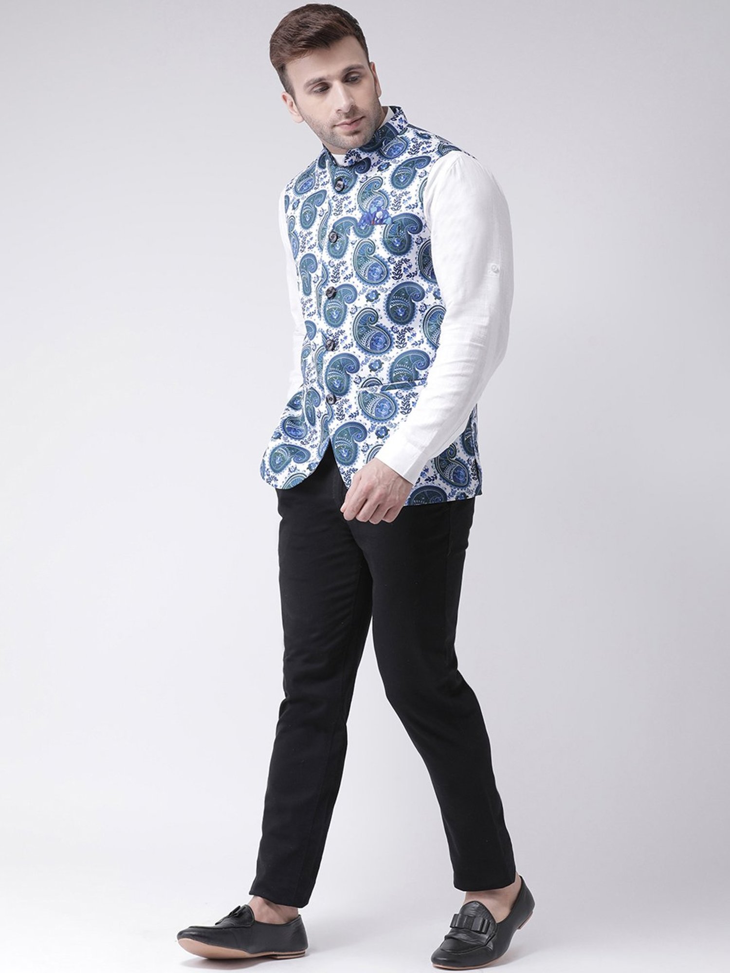 Hangup Plus Multicolor Regular Fit Printed Nehru Jacket