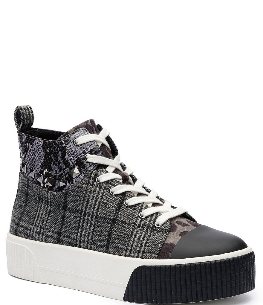 Jessica Simpson Emiliya Plaid Studded Platform Sneakers