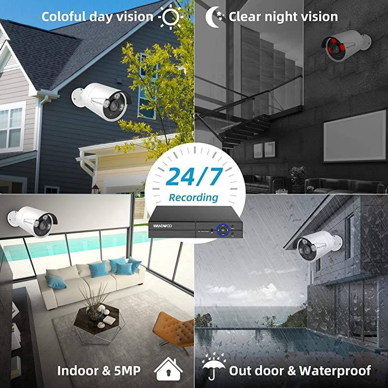 5MP 2TB] Wired Security Camera System, 8CH 5MP Super HD DVR Surveillance Systems 8PCS Full HD Indoor Outdoor Home Cameras with Night Vision Motion Detection