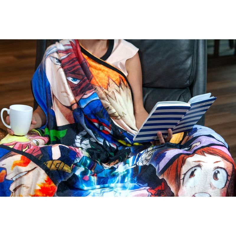Just Funky My Hero Academia Heroes Collage Large Fleece Throw Blanket | 60 x 45 Inches