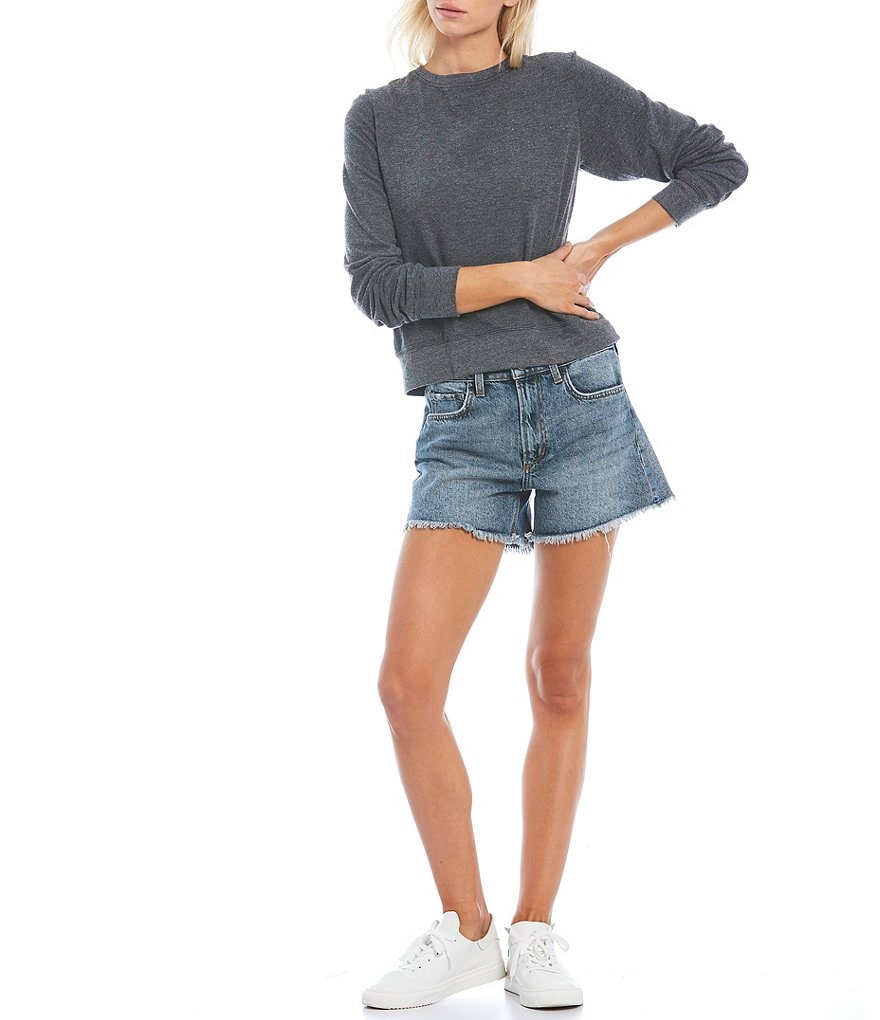 WILDFOX Long Sleeve Crew Neck Coordinating Pullover Top